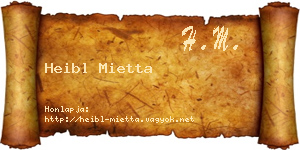 Heibl Mietta névjegykártya